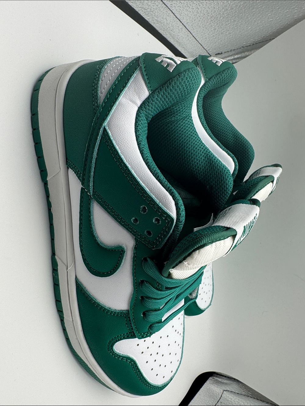 Nike Kids Green and White Low-Top Sneakers